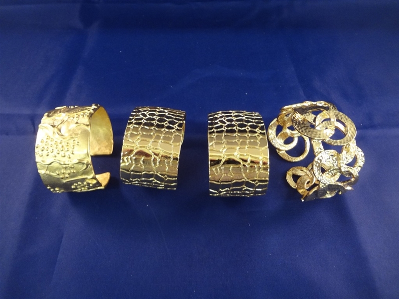Kenneth Jay Lane Cuff Bracelets Gold Toned