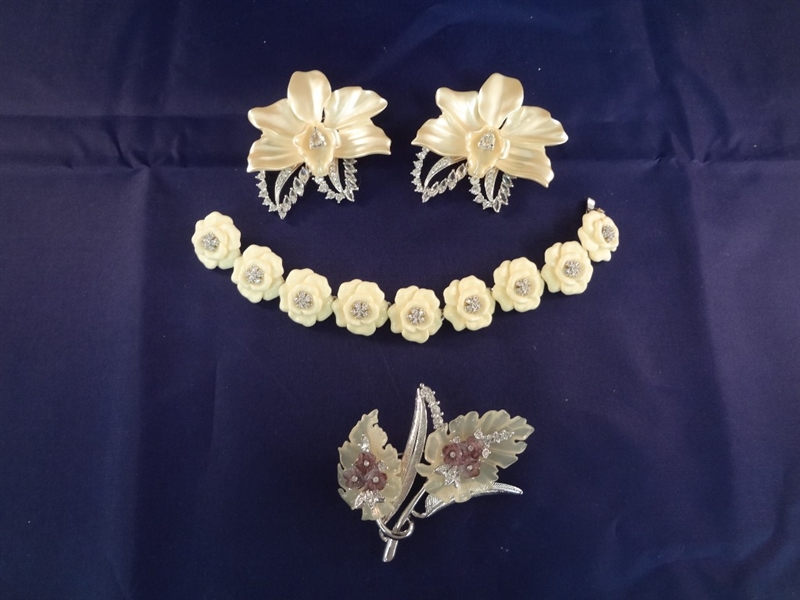 Nolan Miller Vintage Jewelry: Bracelet, (3) Brooches