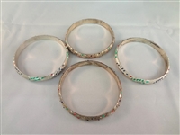 (4) Sterling Silver Bangle Bracelets