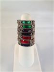 (7) Sterling Silver and Enamel Rings