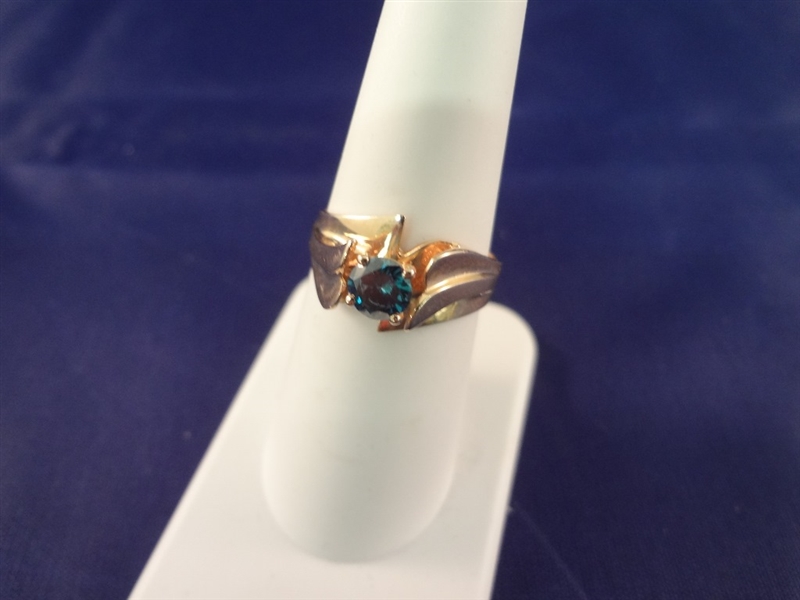 14k Gold Ring with Diamond/Sapphire: