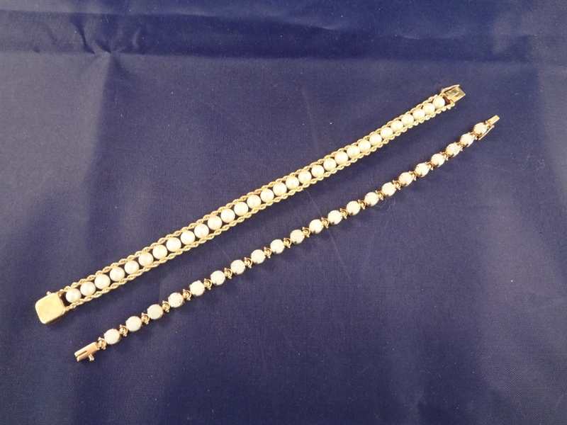 14k Gold and Mother of Pearl Bracelets
