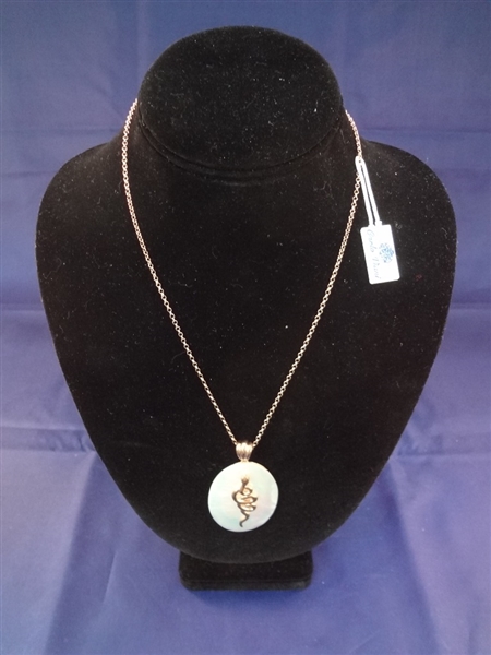 Carlo Viani Sterling Silver Necklace and Pendant Original Box