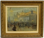 Carlos Perez (1853-1929) Oil On Canvas Parisian Street Scene