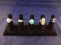 Carolyn Pollack (6) Sterling Silver, Turquoise Rings 