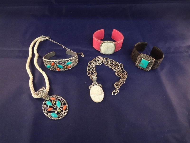 Carolyn Pollack Sterling Silver Matching Necklace and Bracelet Sets