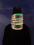(6) Carolyn Pollack Relios Sterling Silver Inlay Stone Stackable Rings
