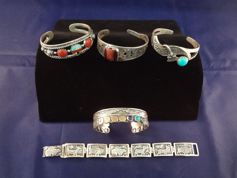 Carolyn Pollack Roderick Tenorio Sterling Silver Bracelet Group of 5