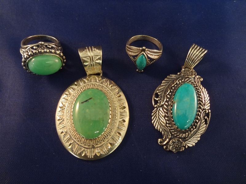 Carolyn Pollack Sterling Silver (2) Pendant and Ring Sets