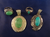 Carolyn Pollack Sterling Silver (2) Pendant and Ring Sets
