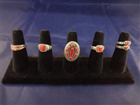 Carolyn Pollack Sterling Silver and Red Coral (7) Rings