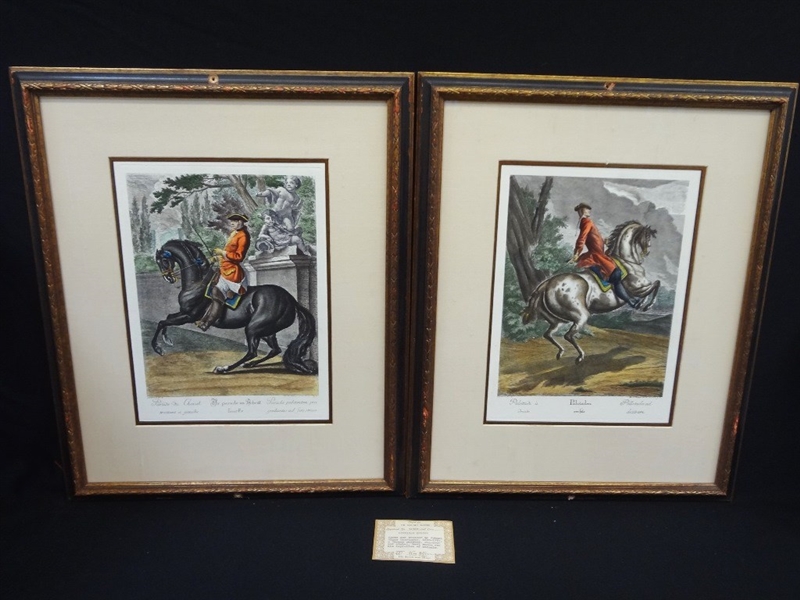 "Lippizan Horses" Pair Engravings Johann Elias Ridinger 1698-1767