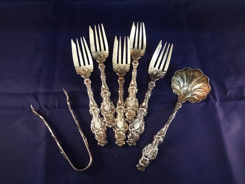 Whiting Sterling Silver Flatware Art Nouveau Lily Pattern