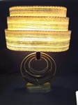 Mid Century Modern Table Lamp Original Shade Brass Base