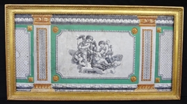 18th Century Wallpaper Tapestry Framed 46 x 25