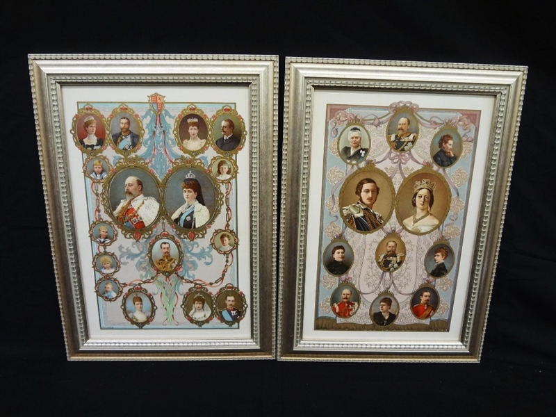 Family Trees English Royalty Lithographs Wm. Downey Queen Victoria and Albert