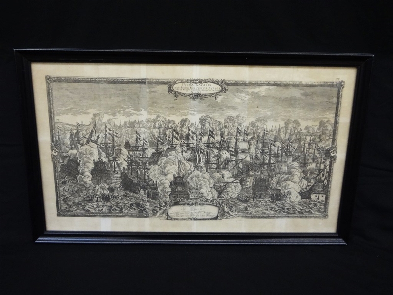 1658 Fold Out Engraving Dutch Naval Battle 