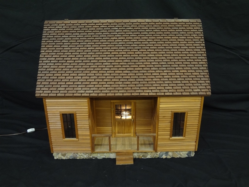 Pioneer Style Hand Made Doll House Log Cabin
