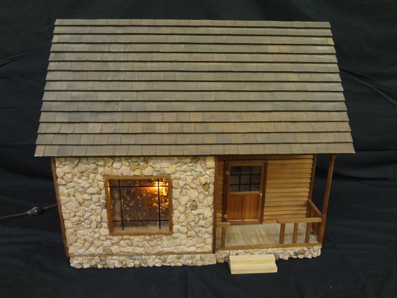 Pioneer Style Hand Made Log Cabin Doll House