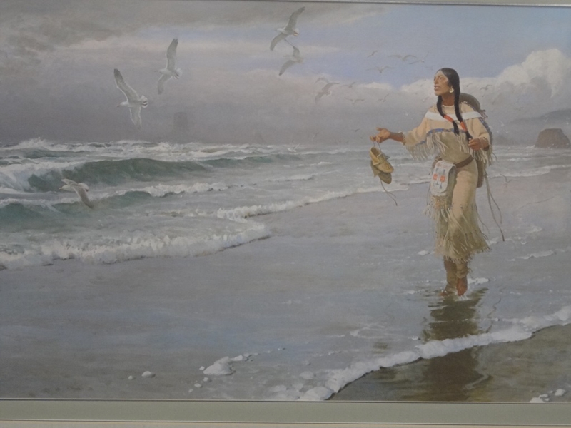 John Clymer Signed Lithograph "Sacajawea At the Big Water" 