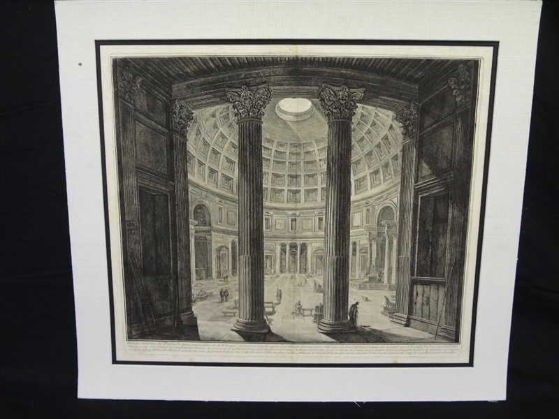 Giovanni Battista Piranesi 18th Century Etching "The Pantheon"
