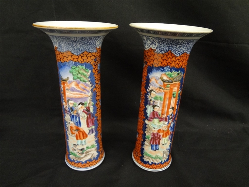 Pair of Chinese Porcelain Hand Painted Vases