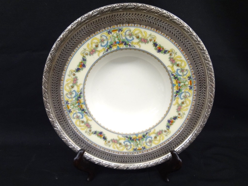 Lenox "Renaissance" Porcelain Bowl Sterling Silver Edged