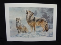 Jorge Mayol "Gray Wolves" Signed Lithograph