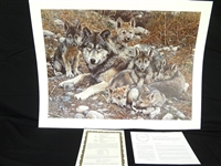 Carl Brenders "Den Mother Wolf Family" Signed Lithograph