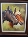 Rino Valli Oil Painting on Canvas "Horses"