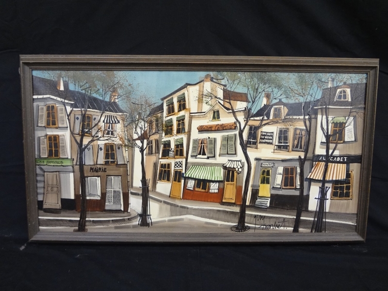 Guy Mormet Oil Painting on Canvas: Paris Street Scene