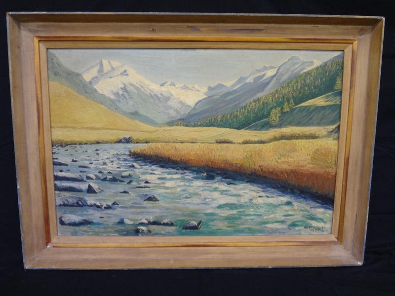 H.J. Coquillot Original Oil On Canvas: Landscape