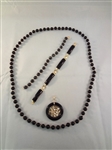 14K Gold Black Jade Jewelry Group: Necklace, Pendant, (2) Bracelets