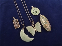Sterling Silver Jade Pendants, Necklaces