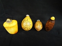 (4) Chinese Snuff Bottles Wood, Gourd