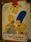 "The Simpsons" Poster Autographed by Matt Groening with Drawing