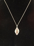 14k Gold 18" Necklace and Pendant 3 Rubies, 6 Diamonds