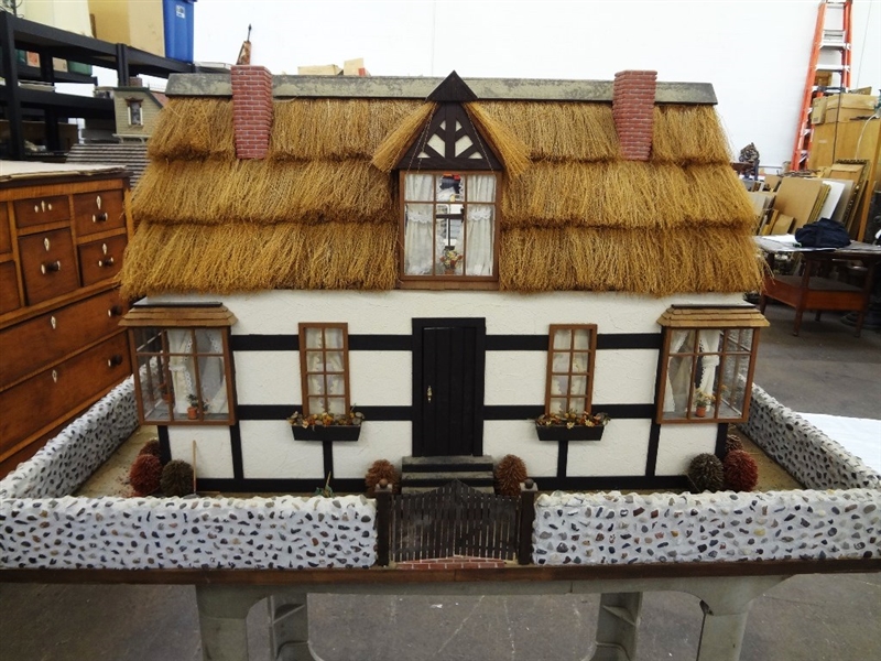 20th Century Old English Countryside Doll House Hand Made