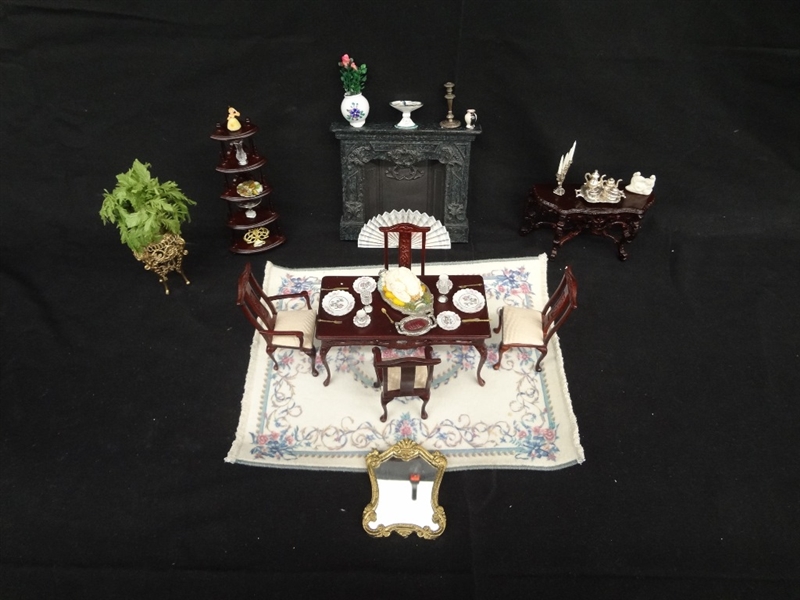 Collection of Miniature Doll House Furniture