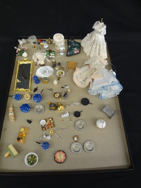 Collection of Small Miniature Doll House Accessories