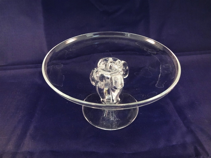 Steuben Glass Footed Serving Flat Dish