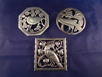(3) Sterling Silver Bird Brooches: Sweden and others