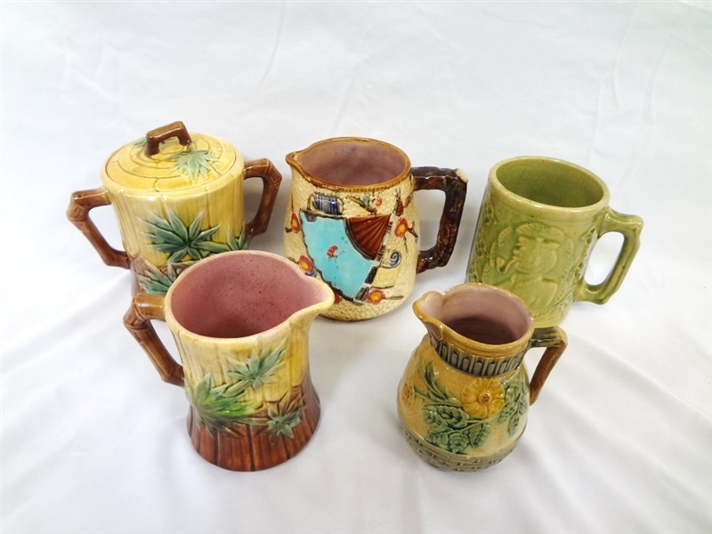 Group of Etruscan English Majolica (5) Pieces