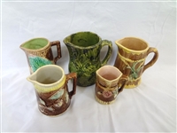 (5) Early Majolica Pitchers