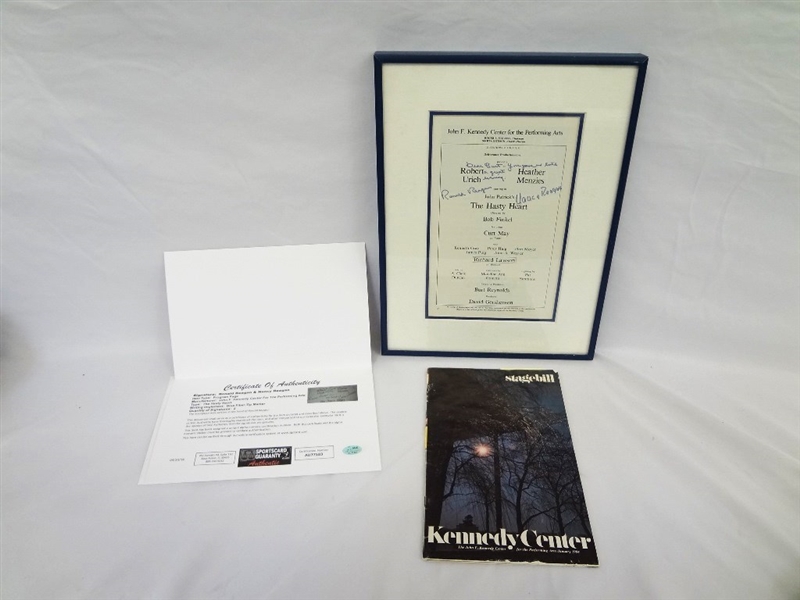 Ronald and Nancy Reagan Autographed Playbill inscribed to Burt Reynolds