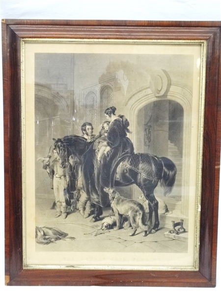A.H. Ritchie Engraving "The Return From Hawking" Sir Edwin Landseer Painting