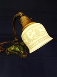 Bellova Acorn Table Lamp With Shade Attributed to Steuben