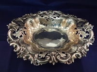 Marcus and Co. NY Sterling Silver Repousse Reticulated Serving Bowl