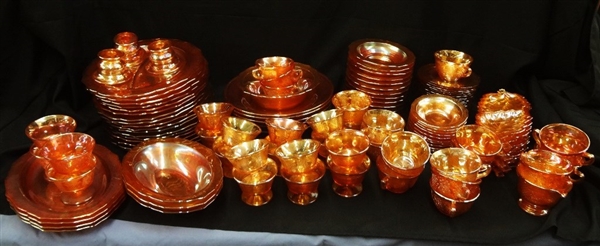 Carnival Glass Set Federal Normandie Marigold (127) Pieces