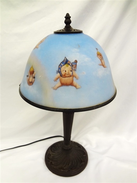 Florence & George Kewpie Lamp on Bronzed Base